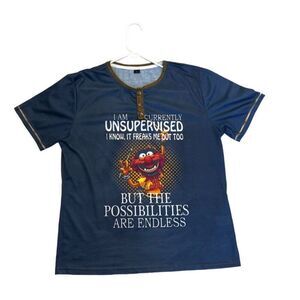 "I Am Currently Unsupervised" Funny Graphic Tee - L